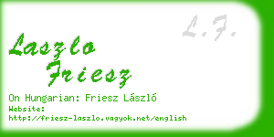 laszlo friesz business card
