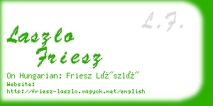 laszlo friesz business card